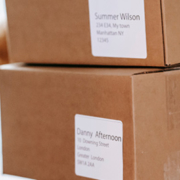 Customer holding boxes